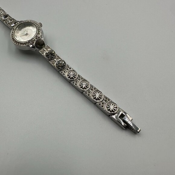 3/$30 Studio Time Watch Women Silver Tone Rhinestone Accent Bracelet  7" - Picture 7 of 15
